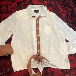 Greylin Beige tie top